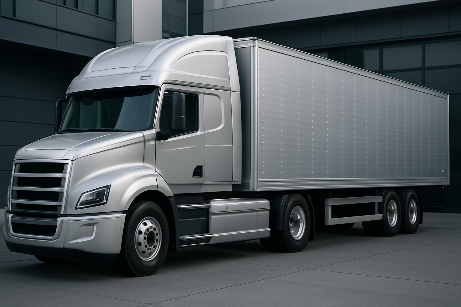 Modern Semi-Truck with Custom Aluminum Body
