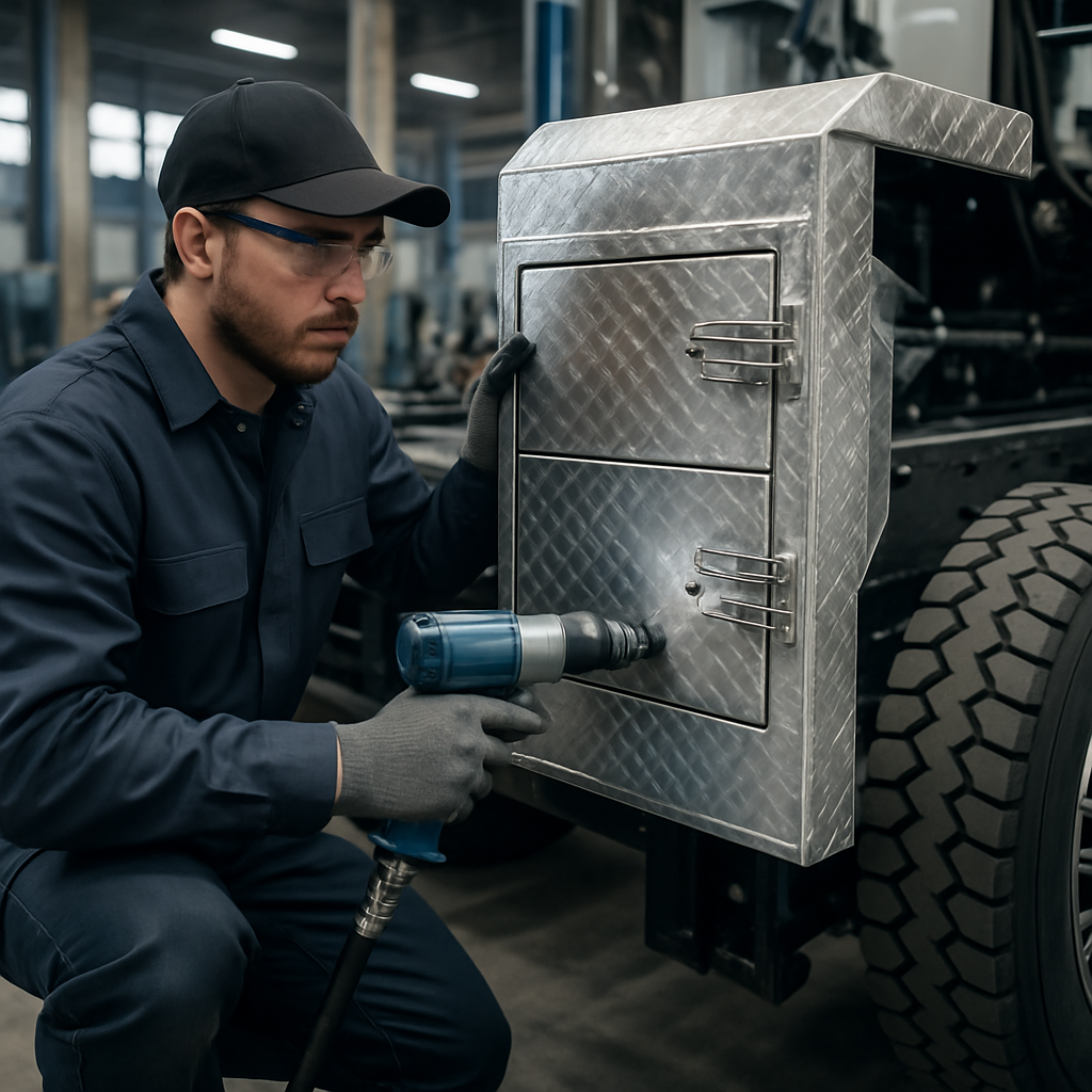 Technician Installing Aluminum Body